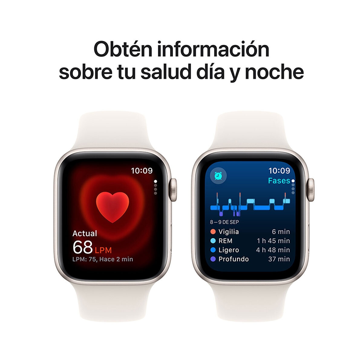 Apple Watch SE (GPS) Caja de aluminio Blanco estrella 44mm con Correa deportiva Blanco estrella M/L