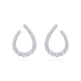 Aretes de Diamantes, 1.0ctw, Oro Blanco de 14K