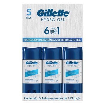 Gillette Antitranspirante en Gel 6 en 1 Skin Guard 5 pzas de 113 g Gillette Antitranspirante en Gel 6 en 1 Skin Guard 5 pzas de 113 g