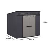 Suncast, Modernist Cobertizo de Almacenamiento de 2.4m x 2.1m con Puertas Corredizas Suncast, Modernist Cobertizo de Almacenamiento de 2.4m x 2.1m con Puertas Corredizas