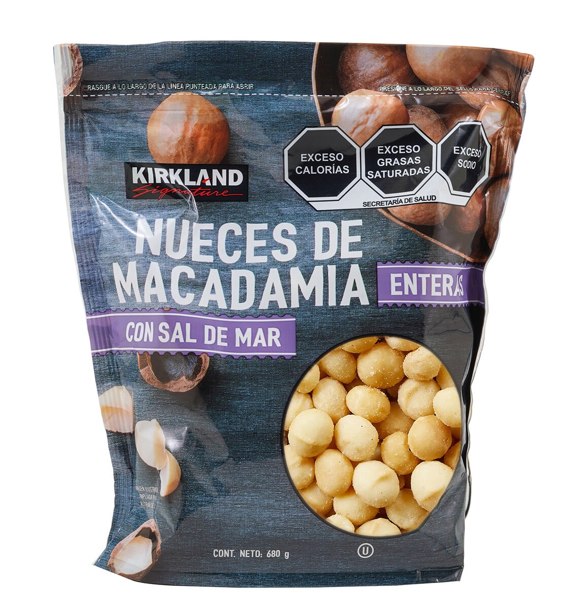 Kirkland Signature Nueces de Macadamia con Sal de Mar 680 g Kirkland Signature Nueces de Macadamia con Sal de Mar 680 g
