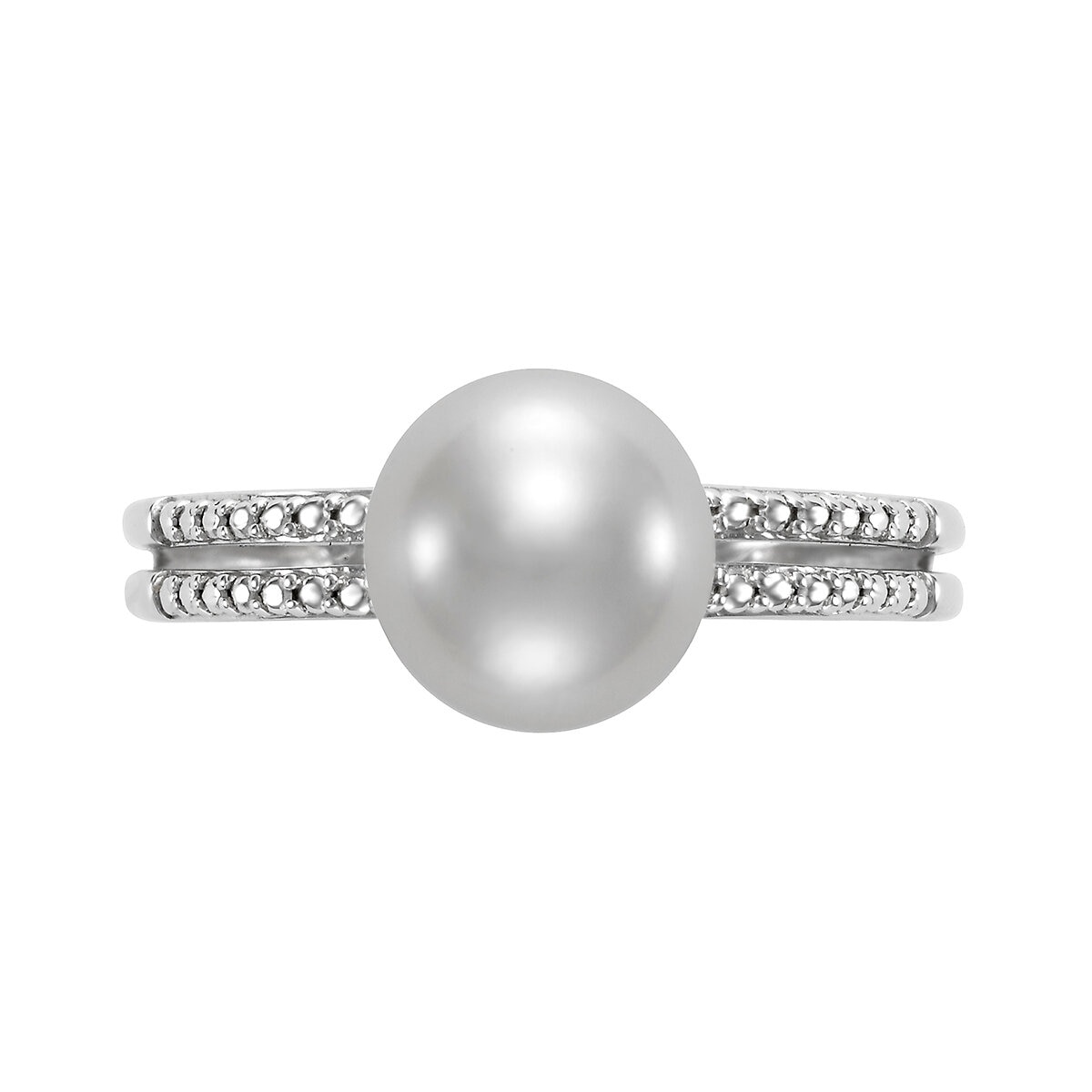 Anillo de Perla Cultivada, Oro Blanco de 14K Anillo de Perla Cultivada, Oro Blanco de 14K