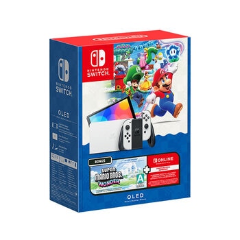 nintendo switch oled bundle super mario bros. wonder digital + 3 meses de nintendo online