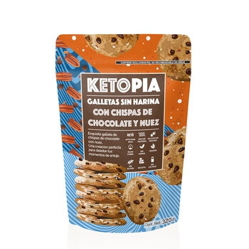 Ketopia Galletas Sin Harina con Chispas de Chocolate y Nuez  320 g