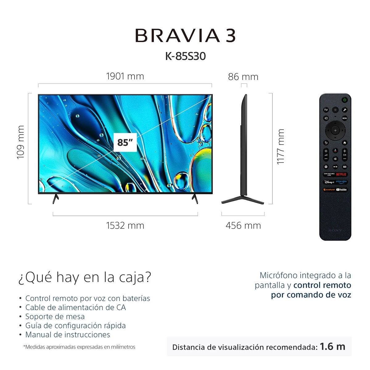 Sony Pantalla 85” UHD 4K Google TV