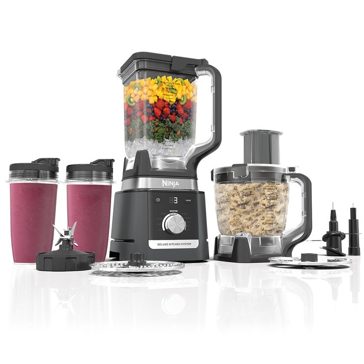 Ninja Deluxe Sistema de Cocina con Jarra de 2.6 L , Procesador de 9 Tazas, 2 Discos de Rebanado/triturado, 2 Vasos de 700 ml Ninja Deluxe Sistema de Cocina con Jarra de 2.6 L , Procesador de 9 Tazas, 2 Discos de Rebanado/triturado, 2 Vasos de 700 ml