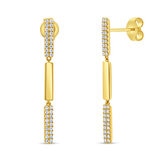 Aretes Colgantes de Diamantes 0.35ctw, en Oro Amarillo 14K