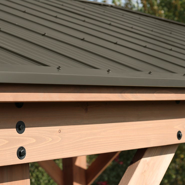 Yardistry Pérgola de Madera con Techo de Aluminio de 3.7m x 4.9m Yardistry Pérgola de Madera con Techo de Aluminio de 3.7m x 4.9m