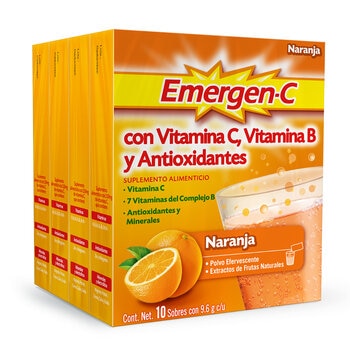 Emergenc con vitamina C, B y antioxidantes 3 cajas de 10 sobres