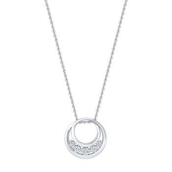 Dije Circular de Diamantes 0.15ctw, Oro Blanco 14K Dije Circular de Diamantes 0.15ctw, Oro Blanco 14K