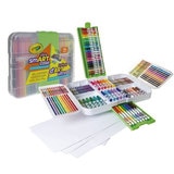 Crayola ultra smart case crayones clásicos, plumones, lápices de colores y hojas blancas 150 piezas