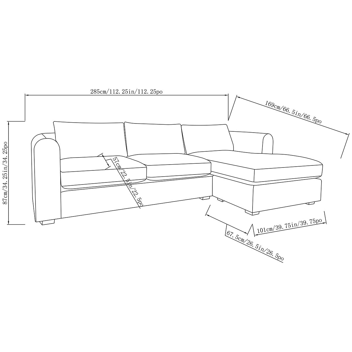 Ontai, Brevyn, Seccional de Tela con Cojines Reversibles Ontai, Brevyn, Seccional de Tela con Cojines Reversibles