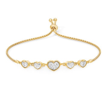 Pulsera tipo Bolo, Oro Italiano Dos Tonos de 14K