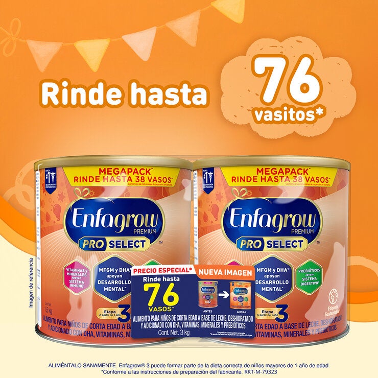 Enfagrow Fórmula Infantil Etapa 3 Pro Select 2 pzas de 1.5 kg Enfagrow Fórmula Infantil Etapa 3 Pro Select 2 pzas de 1.5 kg