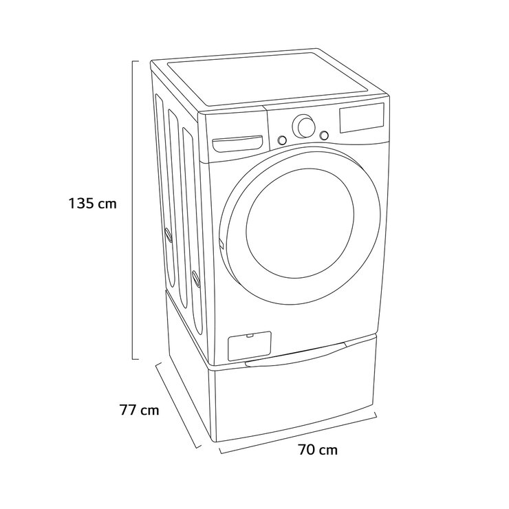 LG Lavadora 22Kg con pedestal carga frontal LG Lavadora 22Kg con pedestal carga frontal