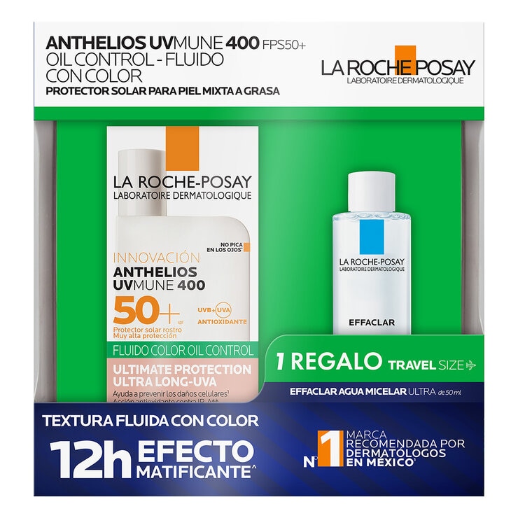 La Roche Posay Pack Anthelios UV Mune Oil Control Fluido TT + Effaclar Agua Micelar 50 ml