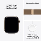 Apple Watch S10 (GPS + Cellular) Caja de titanio oro 46mm con correa Milanese Loop Oro (S/M)