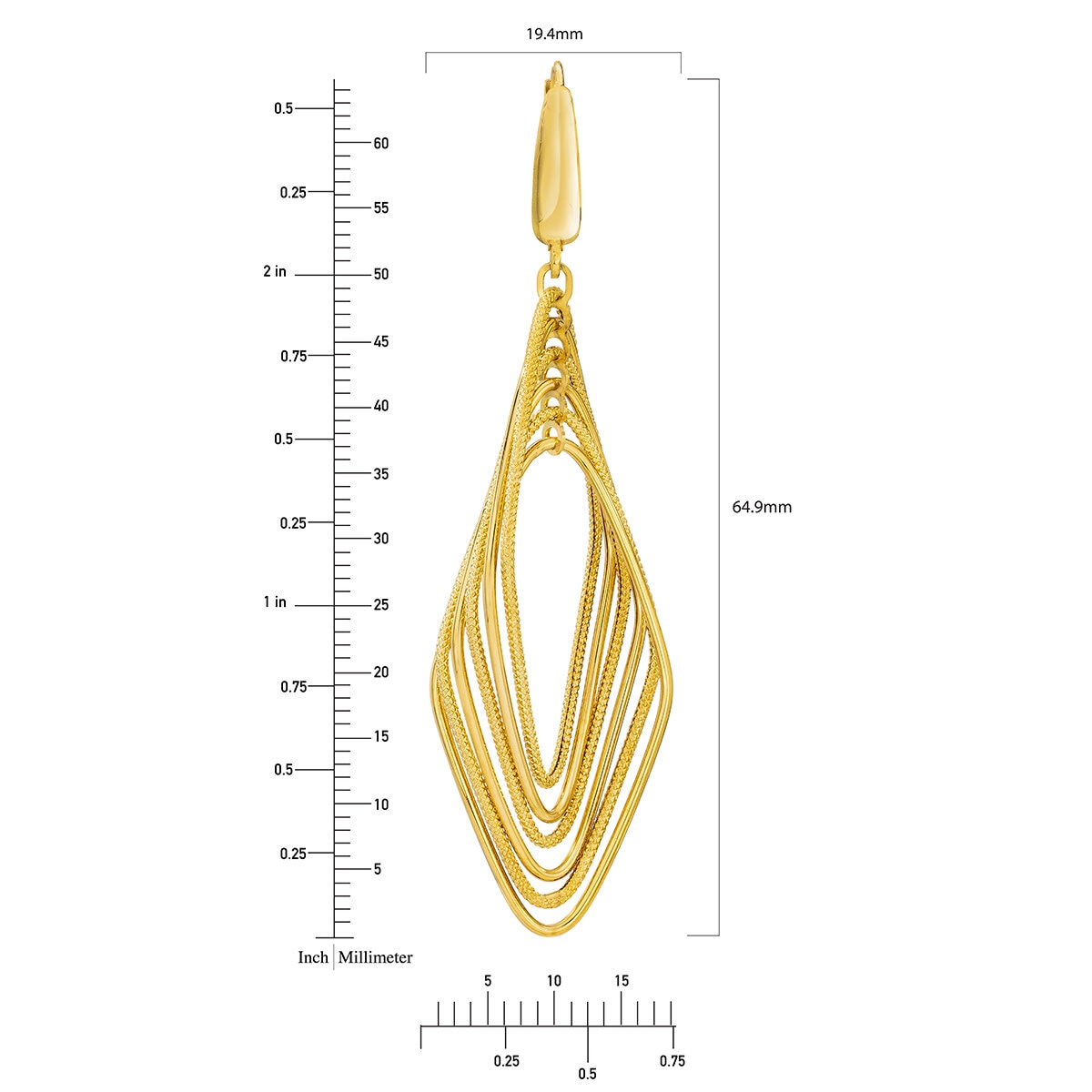 Aretes, Oro Amarillo de 14K