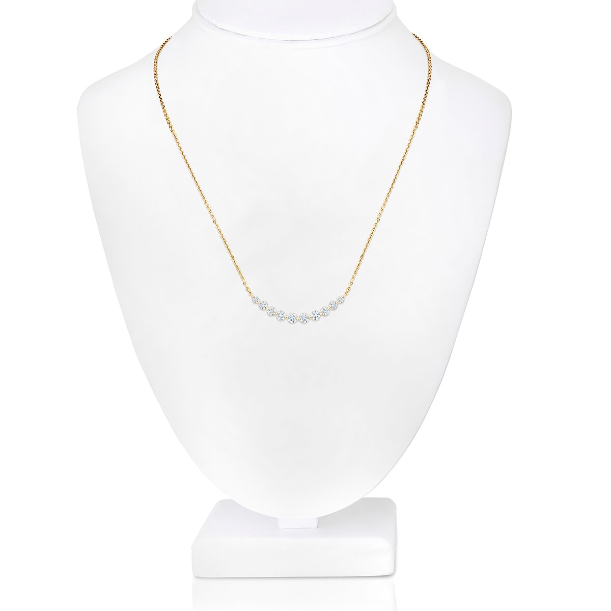 Collar de Barra de Diamantes 1.00ctw, Oro Amarillo 14K Collar de Barra de Diamantes 1.00ctw, Oro Amarillo 14K