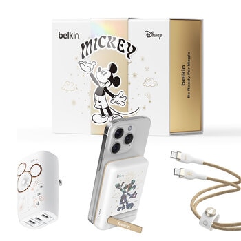 Belkin Disney Bundle, Cargador de pared, Cable USB-C a USB-C y Powerbank magnético