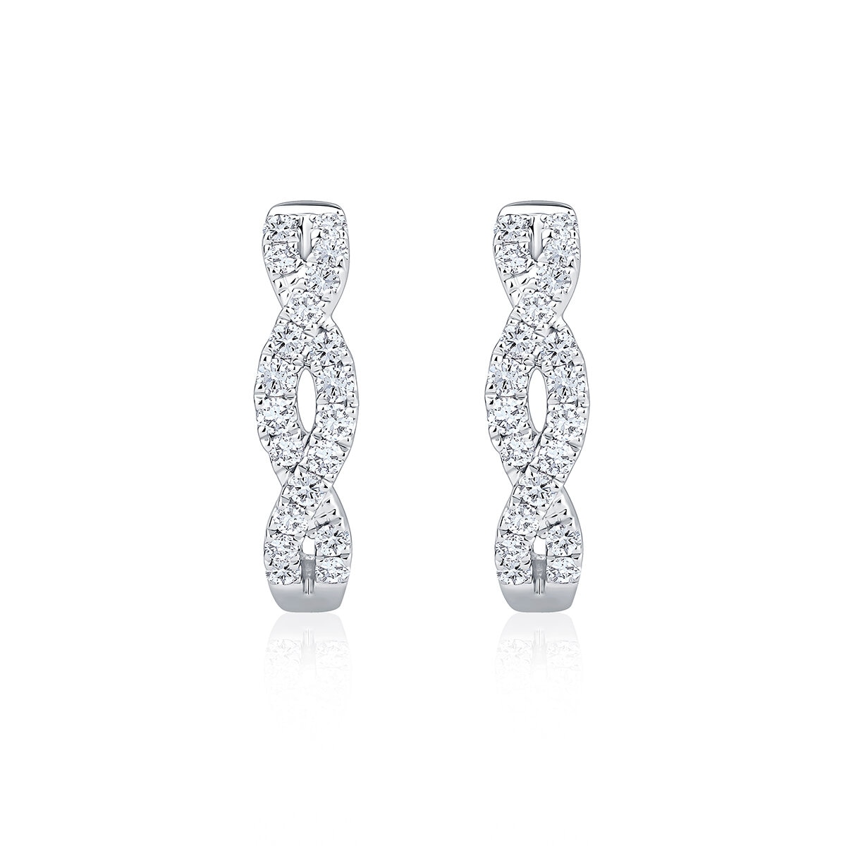 Aretes de Diamantes, 0.30ctw, Oro Blanco de 14K