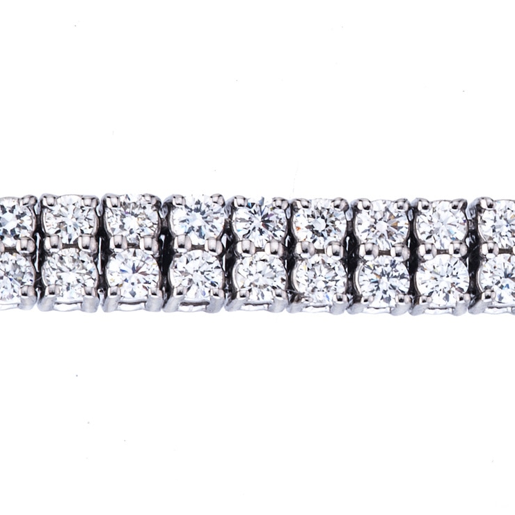 4.00ctw, Brazalete Doble de Diamantes, 17.78cm, Corte Redondo, Oro Blanco 14kt 4.00ctw, Brazalete Doble de Diamantes, 17.78cm, Corte Redondo, Oro Blanco 14kt