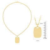 Dije Placa, Oro Amarillo 14K Dije Placa, Oro Amarillo 14K