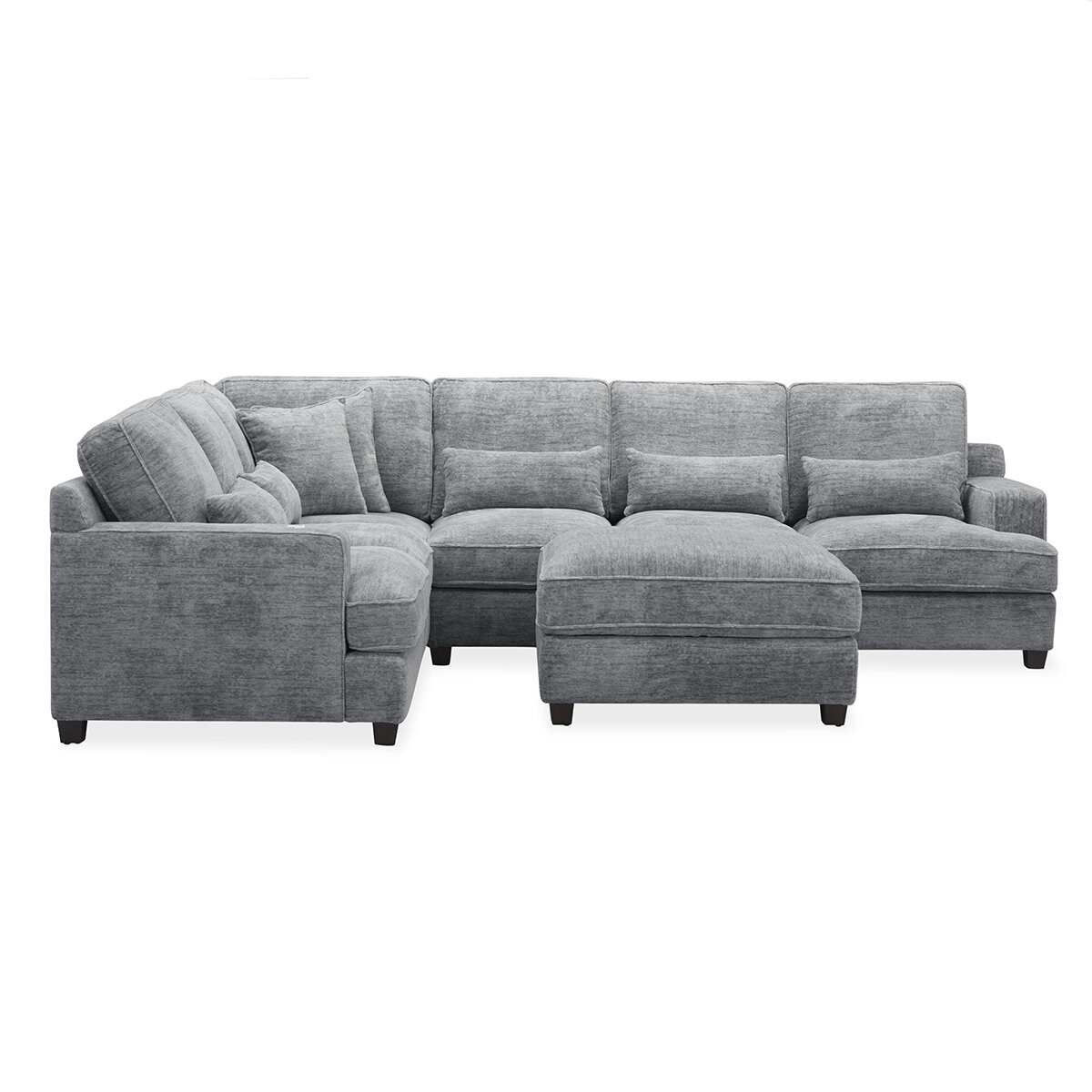 Aiden & Ivy, Seccional Fijo de Tela de 4 Piezas y Otomano Aiden & Ivy, Seccional Fijo de Tela de 4 Piezas y Otomano