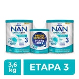 NAN 3 Optipro Etapa 3 2 latas de 1.6 Kg + 1 lata de 400 g NAN 3 Optipro Etapa 3 2 latas de 1.6 Kg + 1 lata de 400 g