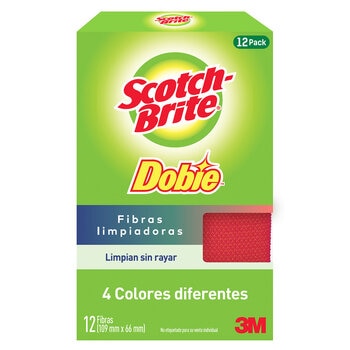 Scotch Brite Dobie Fibras Limpiadoras 12 pzs