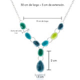 Tropicart, Juego de Collar, Aretes y Pulsera en Tonos Azules