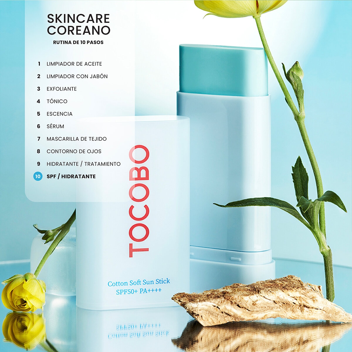 Tocobo Cotton Soft Sun Stick Protector Solar SPF50 + PA++++ 2 pzas Tocobo Cotton Soft Sun Stick Protector Solar SPF50 + PA++++ 2 pzas