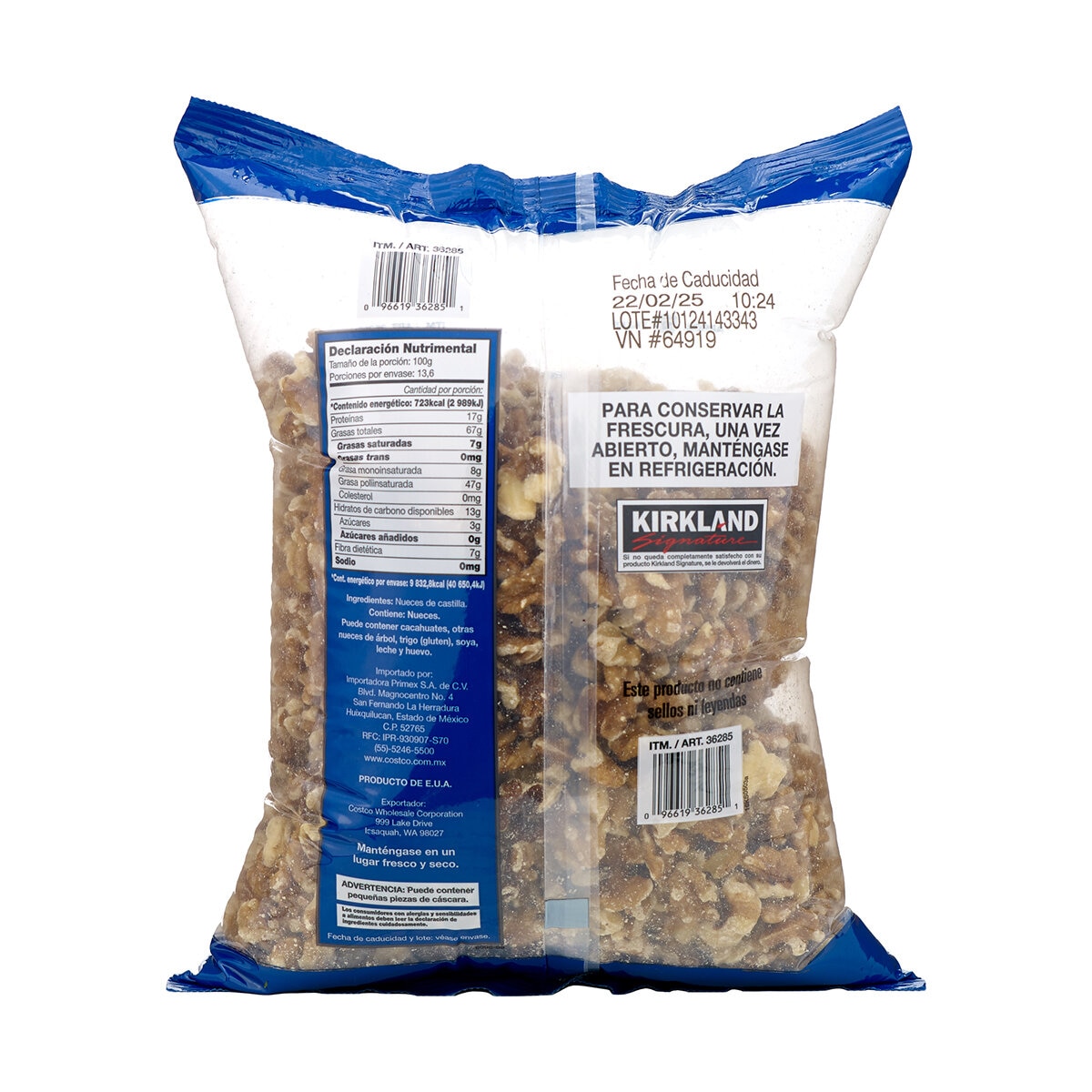 Kirkland Signature Nuez de Castilla en Mitades 1.36 kg Kirkland Signature Nuez de Castilla en Mitades 1.36 kg