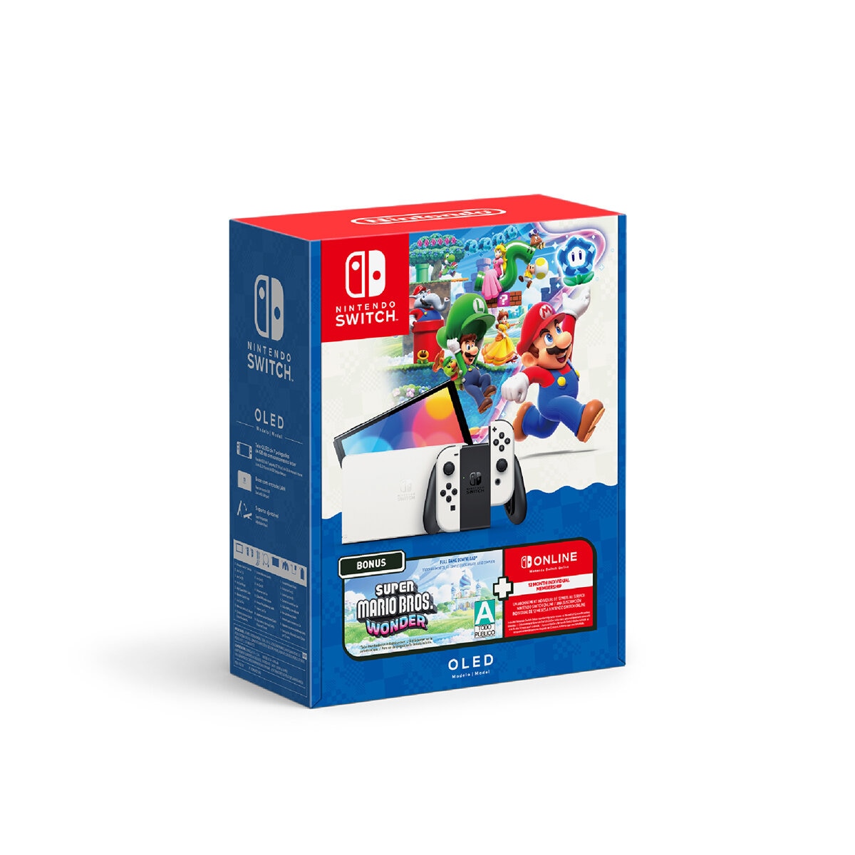 Nintendo Switch OLED Super Mario Bros Wonder + 12 Meses de Nintendo Online