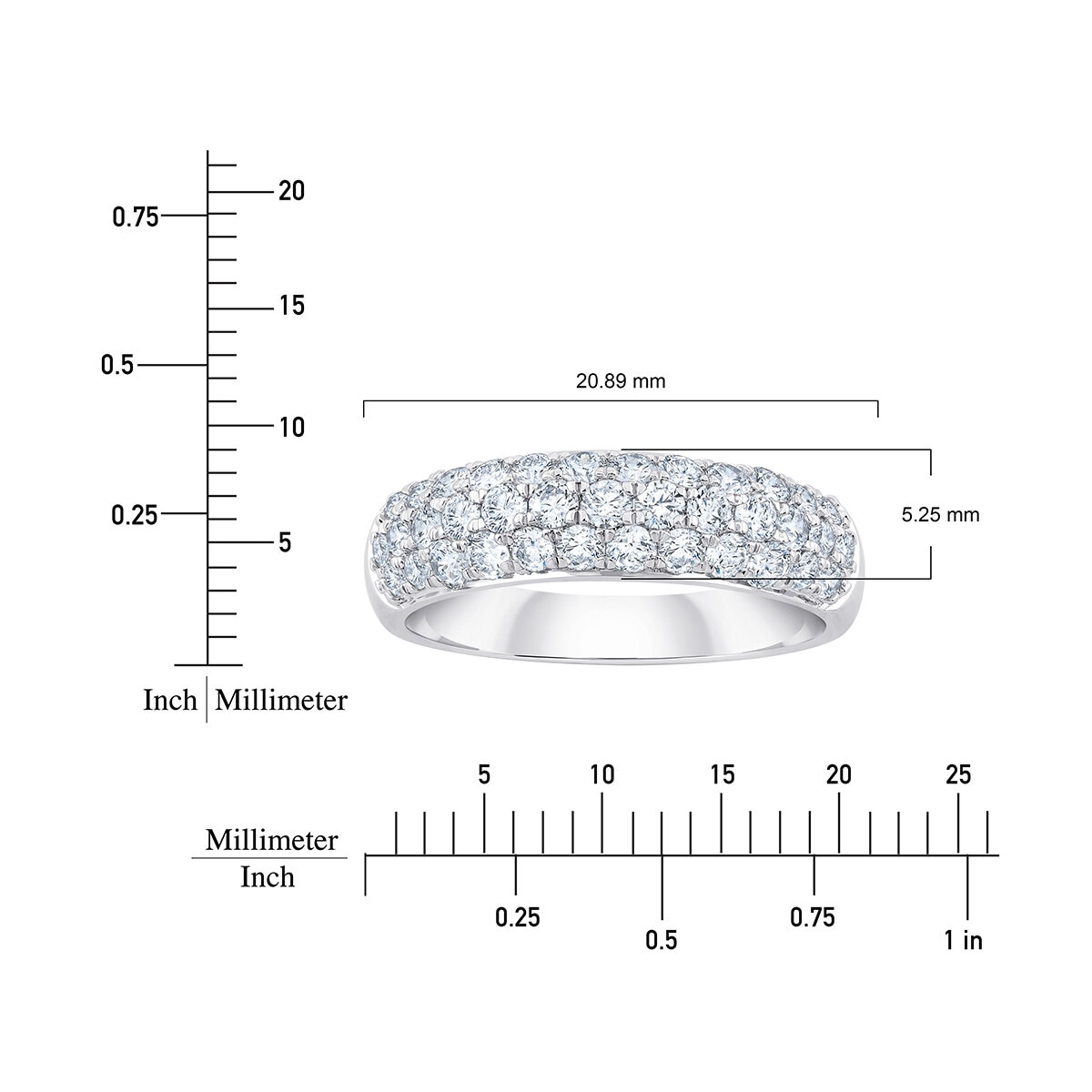 Anillo, 1.00ctw Diamantes, Oro Blanco de 14K