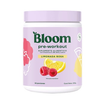Bloom Pre-Workout Con Vitamina C, B6,B12 Limonada Rosa 50 porciones Bloom Pre-Workout Con Vitamina C, B6,B12 Limonada Rosa 50 porciones