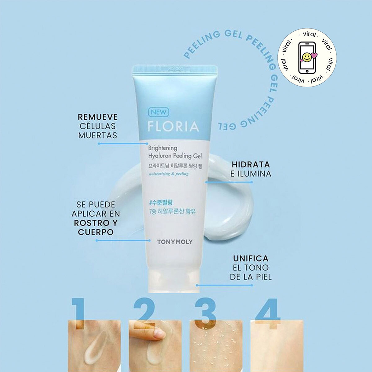 Tony Moly Floria Gel Exfoliante de Ácido Hialurónico 2 pzas