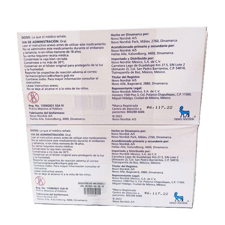 Rybelsus 14 mg 30 Tabletas 4 Pack Rybelsus 14 mg 30 Tabletas 4 Pack