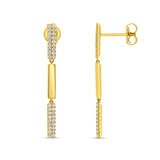 Aretes Colgantes de Diamantes 0.35ctw, en Oro Amarillo 14K