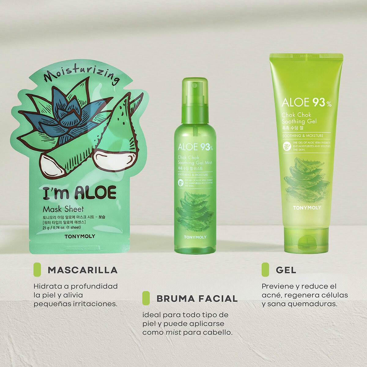Tony Moly Aloe Pack Chok Chok 3 pzas Tony Moly Aloe Pack Chok Chok 3 pzas