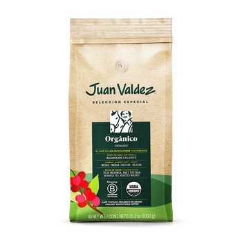 Juan Valdez Café Tostado Orgánico en Grano 1 kg