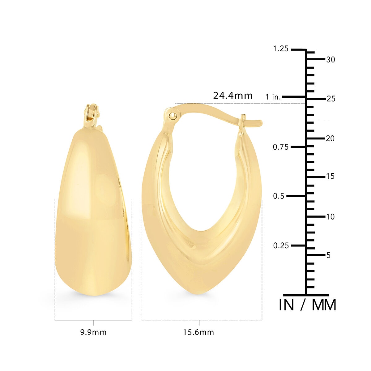 Arracadas 'V', Oro Amarillo 14K Arracadas 'V', Oro Amarillo 14K