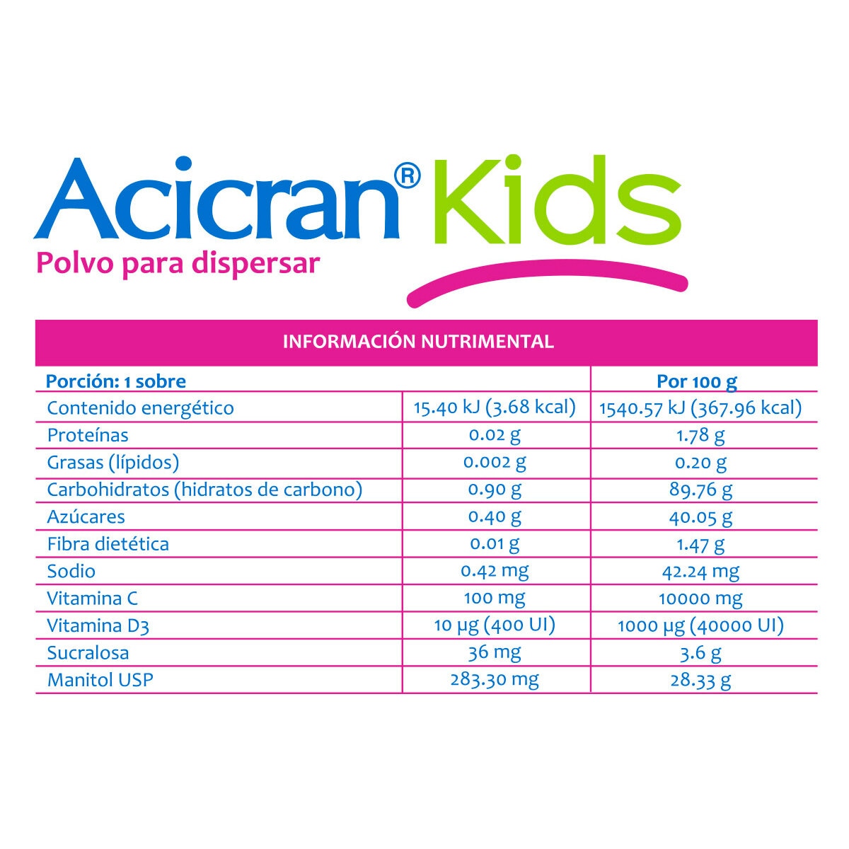 Acicran Kids 30 Sobres de 1 g c/u