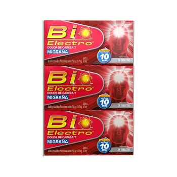 bioelectro 3 frascos de 24 tabletas c/u