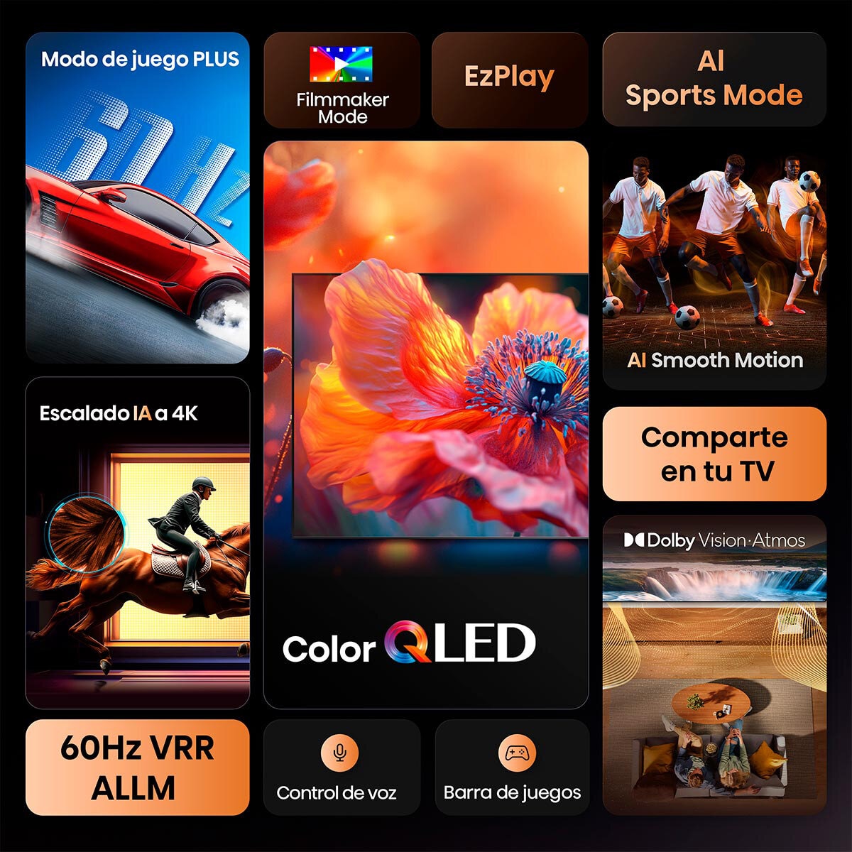 Hisense Pantalla 55" QLED 4K Fire TV Hisense Pantalla 55" QLED 4K Fire TV