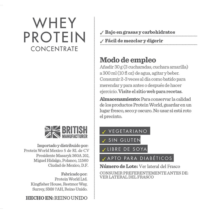 Protein World Whey Proteína en Polvo Sabor Fresa 900 g Protein World Whey Proteína en Polvo Sabor Fresa 900 g