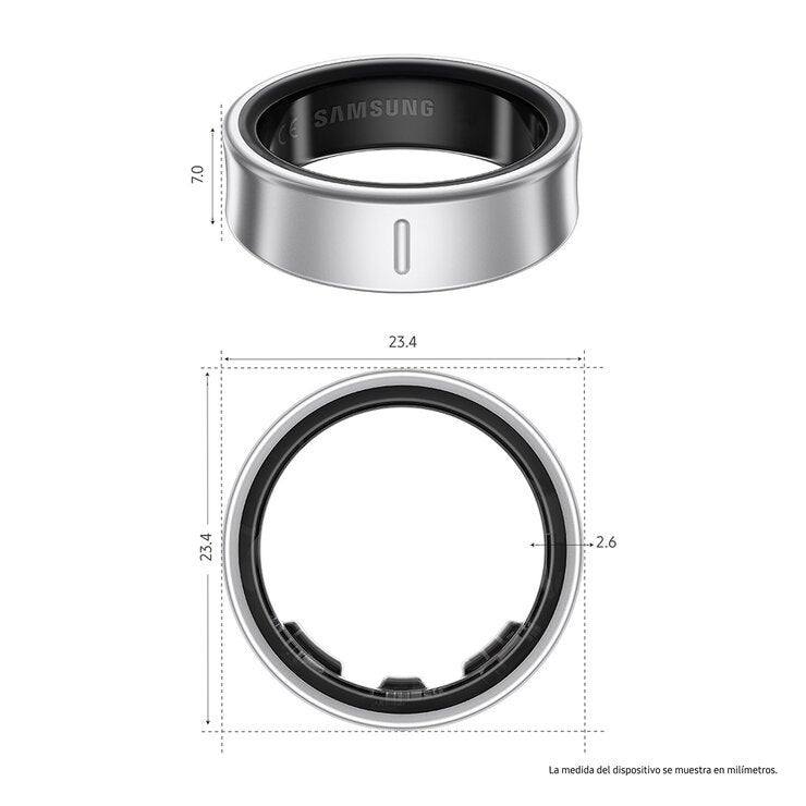 Samsung Galaxy Smart Ring Plata Titanio - Talla 8 Samsung Galaxy Smart Ring Plata Titanio - Talla 8