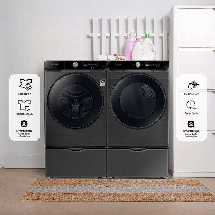 Samsung Combo de Lavado de Gas 22Kg / 24Kg con Pedestal Samsung Combo de Lavado de Gas 22Kg / 24Kg con Pedestal
