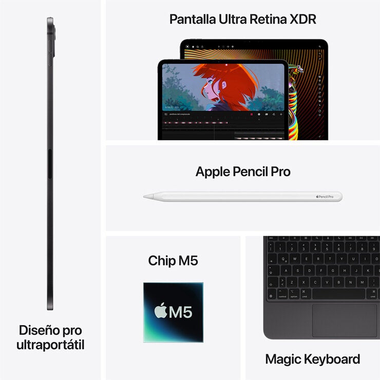 Apple iPad Pro 11" M5 Wi-Fi 512GB Negro Espacial Apple iPad Pro 11" M5 Wi-Fi 512GB Negro Espacial