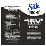 Silk Pro-V Bebida de Almendra Sin Azúcar 6 pzs de 946 ml